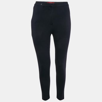 Carolina Herrera Navy Blue Knit Pants