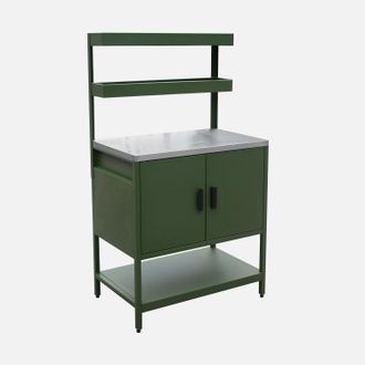 Sweeek Cucina Da Esterno Modulare In Acciaio Con 2 Ripiani Sospesi E 2 Ante, 80cm