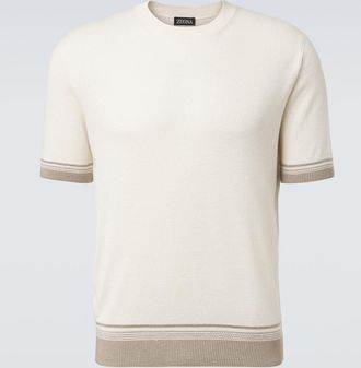 Ermenegildo Zegna Waffle-knit silk, linen, and cashmere sweater