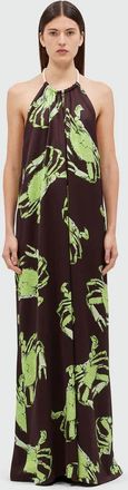Msgm Womens Abito/dress Brown - Dark Brown viscose - Size EU 46 (Womens)