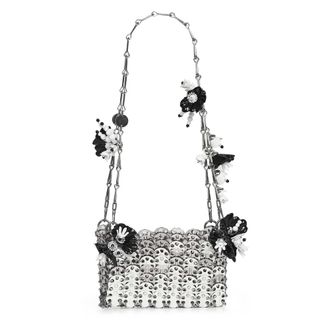 Paco Rabanne Shoulder Bags, female, Gray, Size: ONE SIZE Mini Flower-Embellished Shoulder Bag