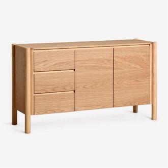 Sklum Sklum - Aparador rectangular 145x45 cm en mdf con chapa de roble Munden