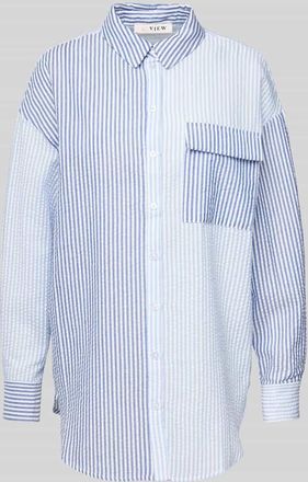 A-View Regular Fit Hemdbluse mit Strukturmuster Modell Mila in Blau, Gr&ouml;&szlig;e 34