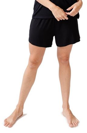 Cozy Earth Rib Sleep Shorts in Black at Nordstrom, Size X-Small