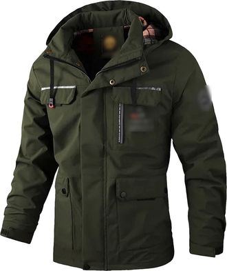 Generic Mens Winter Warm Fleece Thick Waterproof Outdoor Soft Shell Casual Windbreaker Jacket Hooded