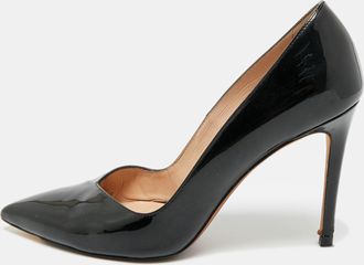 Stuart Weitzman Black Patent Leather Pointed Toe Pumps