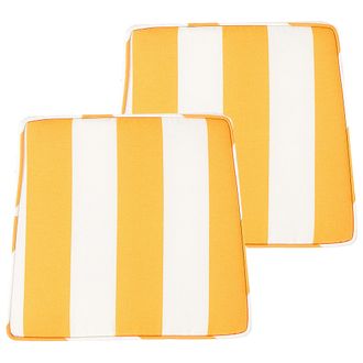 Beliani Beliani - Conjunto De 2 Cojines Para Silla De Jard&iacute;n Amarillo Blanco 37 X 34 Cm A Rayas Terni