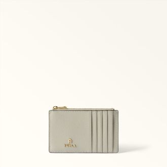 Furla Camelia Porta Carte Di Credito M Stone Gray Grigio Pelle Stampata Donna