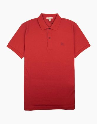 Burberry Mens Burberry Oxford Short Sleeve Polo Red - Size: 38