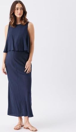 Ripe Lena Linen Nursing Dress in Navy at Nordstrom, Size X-Large Au