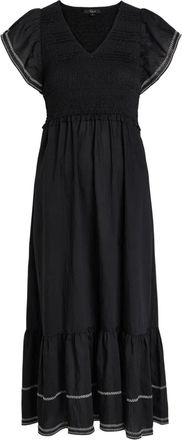 Rails Abito midi Clementine con ruches - Nero