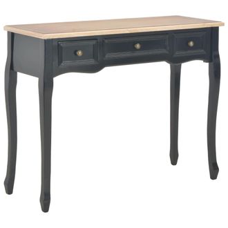 vidaXL 280046 Dressing Console Table With 3 Drawers Black Vidaxl