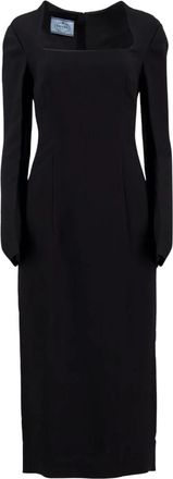 Prada Triangle Logo Dress - Dames - Feestkleedjes - Zwart - S - Kleedjes