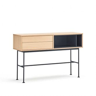 Teulat Consola 2 cajones roble y gris antracita