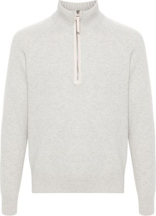 Tom Ford Zip-Up Wool Sweater - Mens - Wool/Cashmere/Lamb Skin