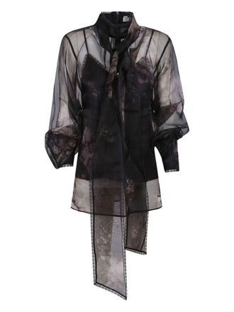 Zimmermann Semi-Transparent Lavallière Neck Blouse