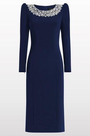 Jenny Packham Jacquetta Embellished Midi Dress in Midnight Kiss at Nordstrom, Size 16 Uk