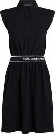 Karl Lagerfeld Polo Jurk - Dames - Korte kleedjes - Zwart - L - Kleedjes