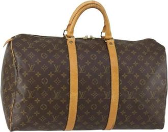 Louis Vuitton Pre-owned Weekend Bags, female, Brown, Size: ONE SIZE Pre-owned Canvas Weekend Bag