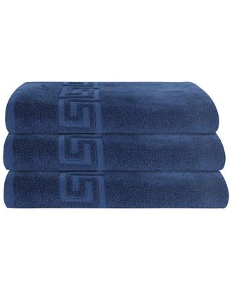 Ozan Premium Home 3Pc Milos Greek Key Pattern Bath Sheet Set