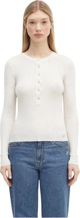 Anine Bing Katrin Long Sleeve Sweater - Dames - Ronde hals truien - Wit - L - Wol - Truien & Vesten