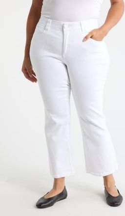Democracy Fray Crop Flare Pants in White at Nordstrom Rack, Size 16W