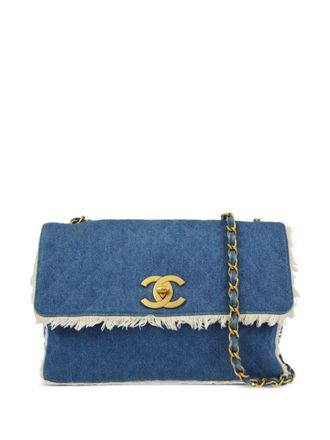 Chanel 1998 Maxi Single Flap shoulder bag - Blue