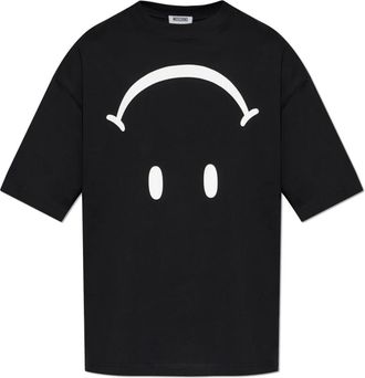 Moschino X Smiley T-Shirt - Heren - T-shirts - Zwart - S - Katoen - Tops