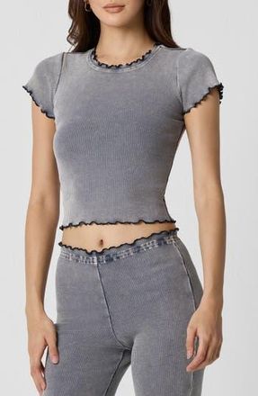 Florence By Mills Washed Rib Crop Tee in Washed Ombre Blue at Nordstrom Rack, Size Medium