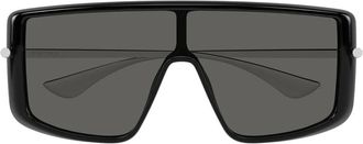 Alexander McQueen T-Bar Visor Zonnebril - Dames - Zonnebrillen - Zwart - ONE Size - Accessoires