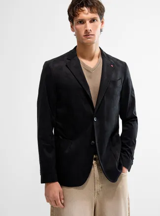 Soul of London Mens Supple faux-suede Blazer Jacket