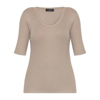 Fabiana Filippi Tops, Dames, Grijs, M, Katoen, Katoenen T-shirt