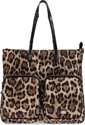 Dolce & Gabbana Leopard-print Nylon Tas - Heren - Shoppers - Bruin - ONE Size - Nylon - Tassen