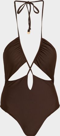Ramy Brook Nia Cutout Halter One-Piece Swimsuit