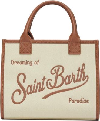 MC2 Saint Barth Rectangular Cream Canvas Tote Bag