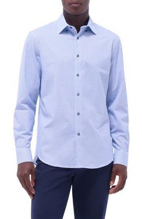 Bugatchi Jules OoohCotton Dot Print Button-Up Shirt in Air Blue at Nordstrom Rack, Size Medium