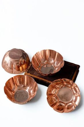 Coppermill Kitchen Vintage Inspired Copper Fluted Bowls with Crown Engraving - Set of 2 at Nordstrom