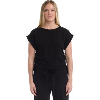 Wilt Round Neck Side Drawstrings Tee in Black at Nordstrom, Size X-Small