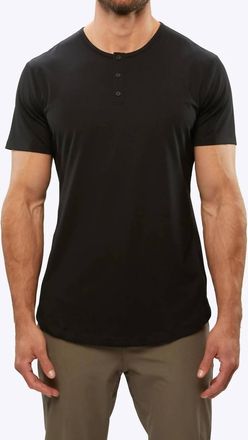 Cuts Henley Short Sleeve Tee In Black