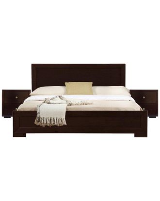 Camden Isle s Trent Wooden Platform Bed With Two Nightstands