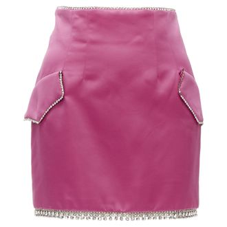 Giuseppe Di Morabito Giuseppe di Morabito pink satin crystal rhinestone mini skirt