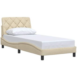 vidaXL Estructura De Cama Sin Colch&oacute;n Tela Crema 80x200 Cm Vidaxl