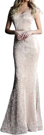 Jovani Fitted Sequin Embellished Prom Dress In Off White