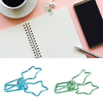 OEM 100 Carpetas Con Forma De Estrella, Clips De Papel Met&aacute;licos De 20 Mm, Color Azul Verdoso
