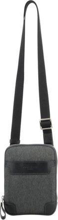 Pourchet Tassen, Heren, Grijs, ONE Size, Leer, Small Flat Crossbody Matthieu