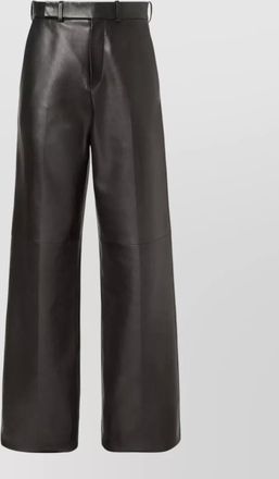 Fendi high waist lambskin leather wide leg trousers