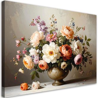 Feeby Cuadro Sobre Lienzo, Ramo De Flores Vintage, 120x80