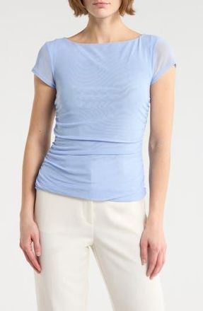 Wayf Ruched Cap Sleeve Top in Blue at Nordstrom Rack, Size X-Large