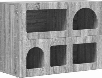 vidaXL Aparador Gris Sonoma 80.5 X 35 X 59 Cm Madera De Ingenier&iacute;a Vidaxl