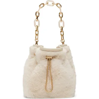 Aldo Ilynnaa Faux Fur Bucket Bag in Other White at Nordstrom